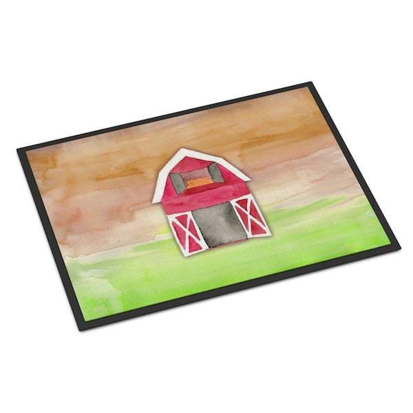 Carolines Treasures 18 x 27 in. Barn Watercolor Indoor or Outdoor Mat BB7409MAT - main